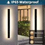 2 Pack 57inch Modern Outdoor Wall Lights, Long Strip Exterior LED Wall Sconce, 3000K Warm White, IP65 Waterproof, 50W, Black Outside Lighting Fixture for Porch, Garden, Fence, Balcony - Image 5