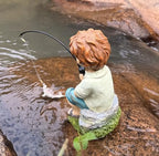 coolboy Garden Pond Boy Fishing Outdoor Statue,Yard Koi Pond Decorations - Image 6