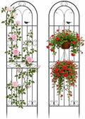 2 Pack 78.7" x 19.6" Iron Arch Decoration Garden Trellis, Metal Climbing Plant Trellis for Heavy Vines, Roses, Flowers, and Vegetables, Perfect for Gardens, Lawns. by Nexum