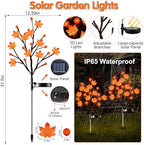 2 Pack Fall Decor Thanksgiving Decorations Lights Solar Lights Outdoor with 3D Maple Pumpkin, 8 Modes Fall Thanksgiving Lights Outdoor Solar Lights Waterproof for Yard Decor - Image 6