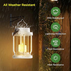 Solar Lantern Outdoor & Indoor Use – Hanging Solar Lights with Realistic Flickering Flameless Candle, Weatherproof for Gardens, Patios, Trees, and Lawns (White, 4 Pack) - Image 3