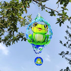 3D Metal Wind Spinner-Hanging Frog Wind Spinner Gifts for Women Mom Grandma Wife,12in Spinfinity Designs Wind Spinners for Outdoor & Indoor Decorations - Image 3