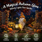 TERESA'S COLLECTIONS Fall Outdoor Decor Pumpkin Gnome Solar Statue 11.6" - Image 4