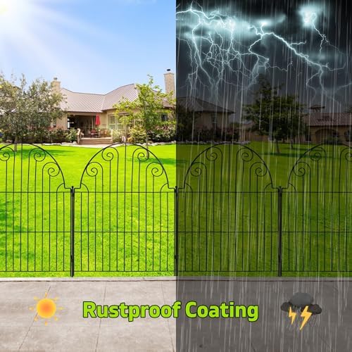 Garden Fence 5 Panels, 36 in H Above Ground, No Dig Metal Fence - Image 6