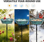 3" Deep 43" Tall Metal Bird Bath for Outdoors, 12" Dia Removable Birdbaths - Image 7