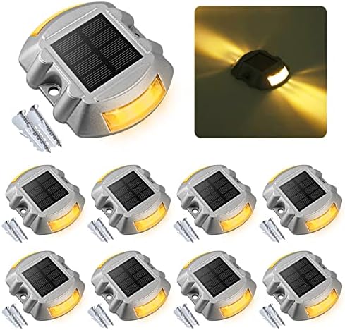 VOLISUN Solar Deck Driveway Dock Lights,Solar Pathway Lights,Warm 8 Pack by VOLISUN