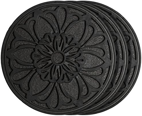 HF by LT Rubber Victorian Garden Stepping Stone, 11-3/4 inches, Black, Set of 3 by HFbyLT