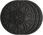 HF by LT Rubber Victorian Garden Stepping Stone, 11-3/4 inches, Black, Set of 3 by HFbyLT