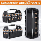 Kowsinde 18 Inch Tool Bag, Electrician Tool Bag, Open Top Tool Bags, 26 Pockets Can Hold Many Tools, Steel Handle and Removable Shoulder Strap - Image 4