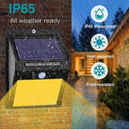 10 Pack Solar Motion Lights - 3 Modes/100LED Outdoor Security Lights - Wireless, IP65 Waterproof - Warm White for Front Door, Backyard, Garage, Deck - Image 2