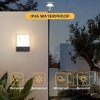 Outdoor Square Led Wall Light,Hardwired,24W 3000K,1-Pack,Black - Image 4