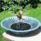 12.3" Solar Bird Bath Bowl,Metal Solar Bird Bath Fountains for Outdoors by AIHAOKAN
