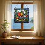 Gnome Hanging Laundry Stained Glass Suncatcher – Square Hanging Window Panel for Home, Garden, Nursery, Halloween, Christmas, Memorial Day – Whimsical Glass Art Gift for Gnome Lovers jfqeo9 - Image 6