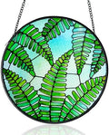 Plant Suncatcher Glass, Stained Glass Suncatcher Plant Window Hanging, Unique Nature Lover Gifts Leaf (Fern) by StainedGlassArtware