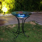 MUMTOP Solar Bird Bath Bowl with Metal Stand, Bird Feeder for Garden Decor - Image 4