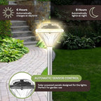 24-Pack LED Solar Outdoor Waterproof Garden Lights - Cold White Solar Pathway - Yard, Driveway, or Landscape Lighting by Pure Garden (Silver) - Image 3