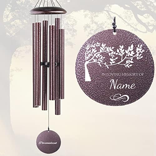 Personalized Memorial Wind Chimes, Custom Large Outdoor Metal Wind Chime, Deep Tone, Customized in Loving Memory, Sympathy Gift After Loss by Astarin