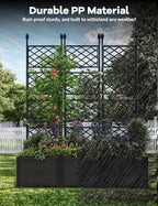 Patikuin 3-Section Sturdy Weather-Resistant Raised Garden Bed with Metal Trellis, Vertical Modular Planter Box & Privacy Screen for Climbing Plants, Vegetables, Flowers - Image 5