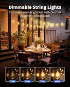 Outdoor String Lights 50FT, Patio Lights Outdoor Waterproof with 27 Bulbs - Image 2