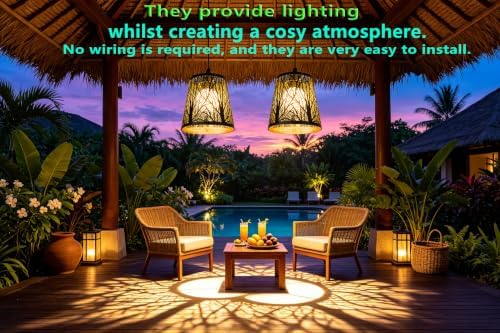Solar Hanging Chandelier, Outdoor Light with Remote Control - Image 5