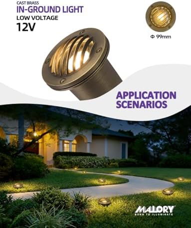 MALORY Low Voltage Landscape Well Lights, (φ99 mm) Brass Housing 1Pack - Image 2