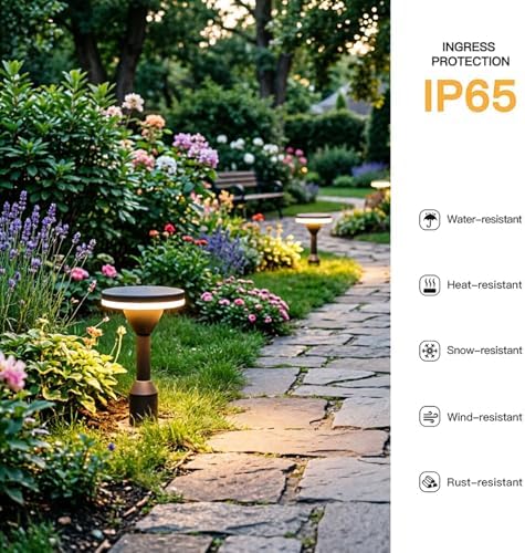 Landscape Path LightsAluminum Outdoor Bollard Lights Modern Pathway Lamp IP65 Waterproof 3000K Luxury LED Lighting for Commercial Garden Walkway Lawn Lamp - Image 4