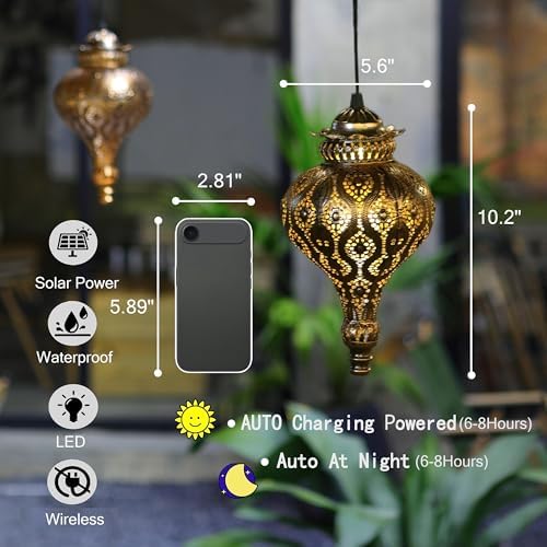 Moroccan Solar Lanterns Outdoor Waterproof for Outdoor Garden Decor - Image 3