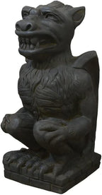 Nichols Brothers Screaming Dragon Gargoyle Outdoor Concrete Garden Statue 14" H in Dark Walnut by Unknown