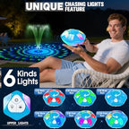 9000mah Rechargeable Floating Pool Fountain with Light Show & Anchor -1PC - Image 3