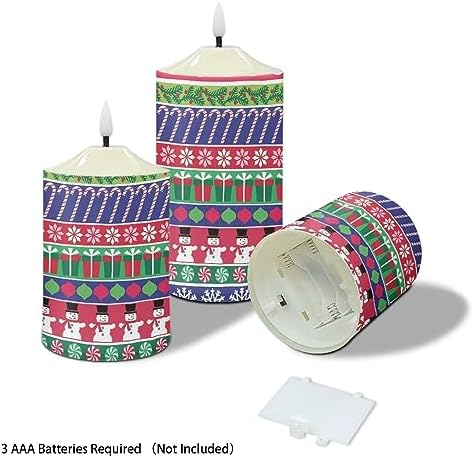 Cozeyat Christmas Decor Flickering Flameless Candles with Remote 3Pcs, Christmas Snowflake Snowman Print Candles Battery Operated, 4/6H Timer Flameless LED Votive Candles for Christmas Party - Image 3