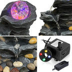 Tabletop Water Fountain Indoor Waterfalls Fountains with Colored LED Light, Indoor Waterfall Feature with ON/Off Switch for Home Office Decor - Image 2