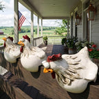 Funny Farm Chickens Statues,Cute Chicken Fence Decoration,Resin Chickens Decor,Outdoor Real Animal Statue,Chicken Sculpture,Perfect for Home Garden Stairs,Farm,Patio,Backyard - Image 3