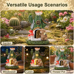 Fairy House Outdoor Figurine Lights, Highland Cow Garden Statue and Solar Cactus Mushroom House for Yard Patio Lawn Decor, Fairy Houses for Outside, Unique Garden Gifts for Women Mom - Image 6