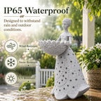 Nacome Solar Fairy Garden Decor: 11Inch Resin Outdoor Statues(Gray) - Image 5