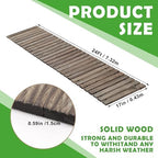 Landical 24ft Wooden Garden Pathway Walkway, Roll Out Outdoor Path,Gray - Image 2