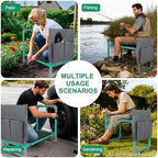 Garden Kneeler and Seat 2-in-1 Foldable Bench, with Storage Bags & Non-Slip Foam Pad - Image 7