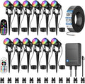 SUNVIE 3W RGBW LED Low Voltage Landscape Lighting Kit, Dusk to Dawn, 12 PCS by SUNVIE