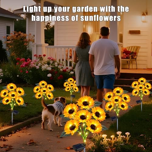 Solar Sunflower Lights 6 Pack 36 Flowers Gift for Mom - Image 4