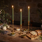 6 Pack, 10" LED Flameless Real Wax Sage Olive Loden Green Fluted Ribbed Grooved Taper Candles, Remote & 24h Timer Memory, On/Off Button, Dimmable, Flicker Mode, Battery Operated, Wedding - Image 4
