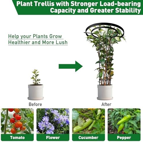 6.89FT Mushroom Top Obelisk Trellis for Outdoor Climbing Plants, Rustproof PE-Coated Metal Poles Support, Decorative Garden Trellis for Climbing Rose, Wisteria, Black - Image 6