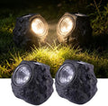 Solar Rock Lights Outdoor, 2 Pack Warm White LED Garden Stone Lights, Realistic Rock Design,Wireless Solar Powered Pathway Lights, IP65 Waterproof Landscape Spotlights for Yard Patio Lawn by ImprovetheAirEnvironment-Humidifier