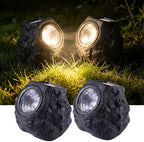 Solar Rock Lights Outdoor, 2 Pack Warm White LED Garden Stone Lights, Realistic Rock Design,Wireless Solar Powered Pathway Lights, IP65 Waterproof Landscape Spotlights for Yard Patio Lawn by ImprovetheAirEnvironment-Humidifier
