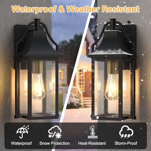 Dusk to Dawn Outdoor Wall Sconce, Waterproof Outdoor Porch Lights - Image 2