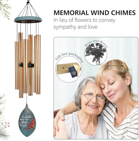 ASTARIN Custom Cardinal Memorial Wind Chimes, 35" Sympathy Gifts Wind Chime for Loss of Mom Dad Sister Son, Personalized Name Date Bereavement Condolence Gift for Outside, Produced in Texas - Image 2