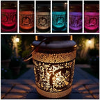 Solar Hanging Lanterns Outdoor Waterproof, 2 Pack Metal Decorative Lights - Image 3