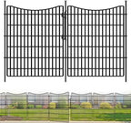 15 Panels Garden Fence Animal Barrier, 33 in(H) X 36 ft(L) Dog Fence Outdoor for Yard with Lock, Tall Metal Fencing with Ground Stakes, Temporary Fencing for Dog, Rabbits, and Patio Border by GILPWAFlagship