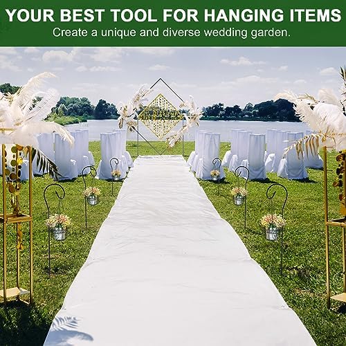 Therwen 24 Pcs 32 Inch Outdoor Shepherds Hooks Bulk for Garden Decor - Image 4