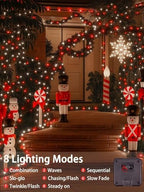 Solar Christmas Lights Outdoor, 4 Pack Solar String Lights Red and White - Image 3