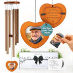 32 inch Golden DIY Photo Insert Memorial Wind Chimes for Loss of Loved One by CaptainD%C3%A9cor