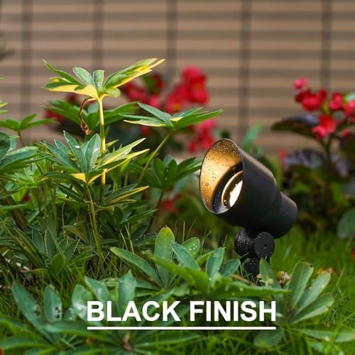 GOODSMANN Landscape Lighting 2PK Low Voltage Landscape Flood Lights 3W LED 200 Lumen Outdoor Spotlight 3000K Warm White Replaceable LED Bulbs Outside Hardwired Lighting with Metal Stakes - Image 6